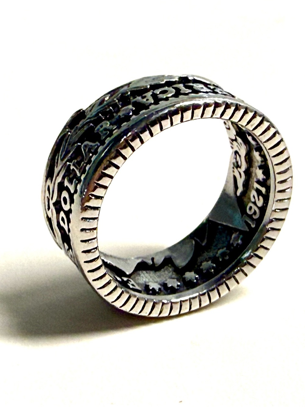 Silver Coin-Style Men's Ring - Silver Tone